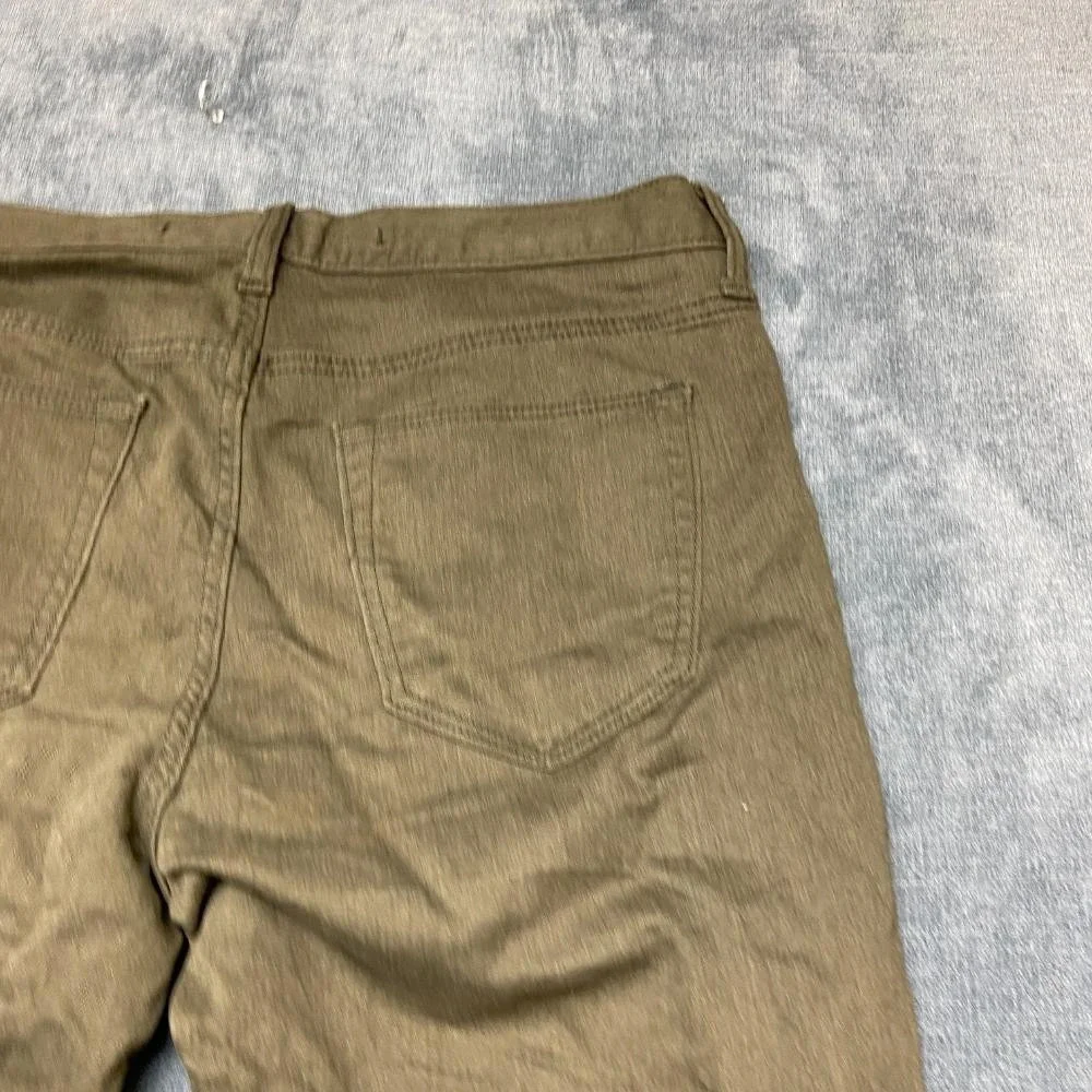 Banana Republic Travel Jeans Mens 34x30 Green Denim Outdoor Straight Slim Fit